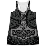 Mjolnir Hammer Of Thor Print Women's Racerback Tank Top