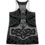 Mjolnir Hammer Of Thor Print Women's Racerback Tank Top