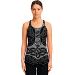 Mjolnir Hammer Of Thor Print Women's Racerback Tank Top