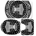 Mjolnir Norse Mythology Print 3 Piece Bath Mat Set