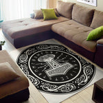 Mjolnir Norse Mythology Print Area Rug