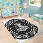 Mjolnir Norse Mythology Print Area Rug