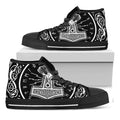 Mjolnir Norse Mythology Print Black High Top Sneakers