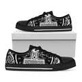 Mjolnir Norse Mythology Print Black Low Top Sneakers