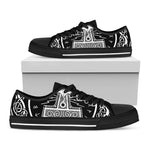 Mjolnir Norse Mythology Print Black Low Top Shoes 