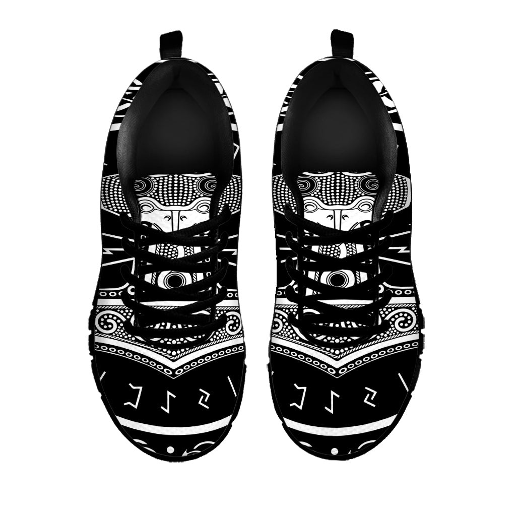 Mjolnir Norse Mythology Print Black Sneakers