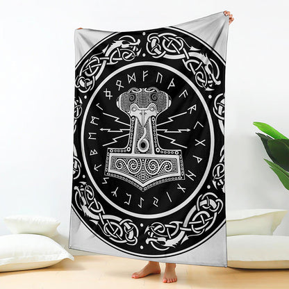 Mjolnir Norse Mythology Print Blanket