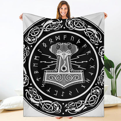 Mjolnir Norse Mythology Print Blanket