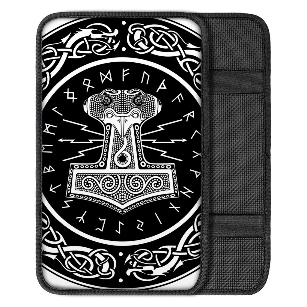 Mjolnir Norse Mythology Print Car Center Console Cover