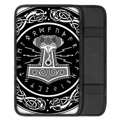 Mjolnir Norse Mythology Print Car Center Console Cover