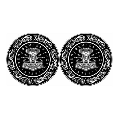 Mjolnir Norse Mythology Print Car Coasters