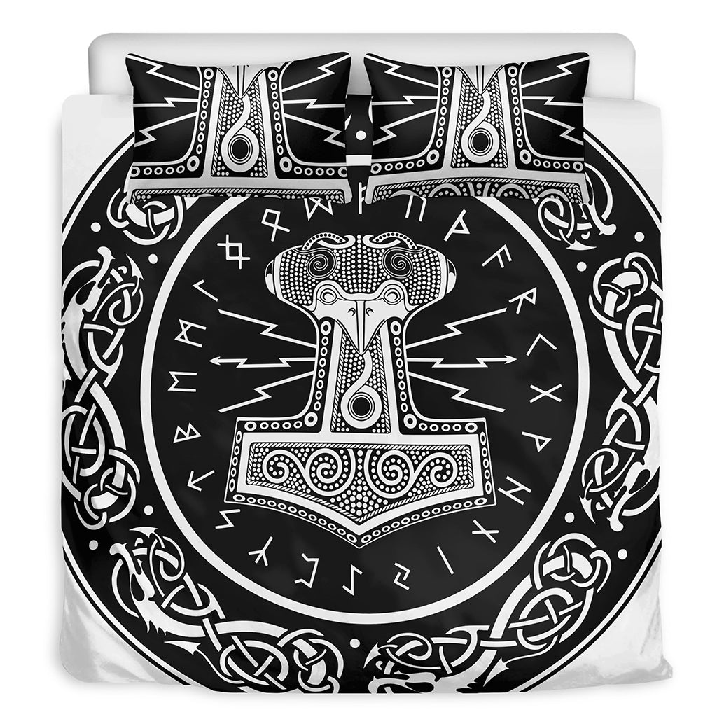 Mjolnir Norse Mythology Print Duvet Cover Bedding Set