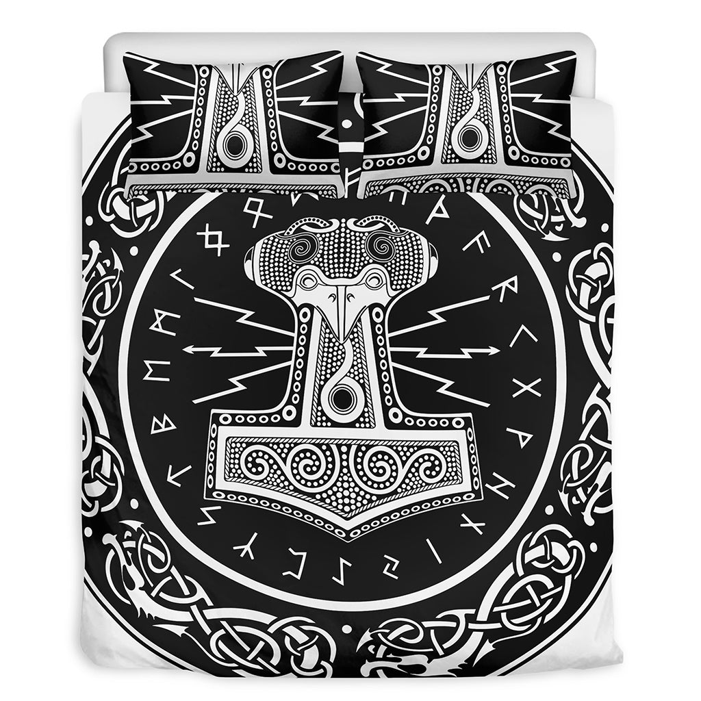 Mjolnir Norse Mythology Print Duvet Cover Bedding Set