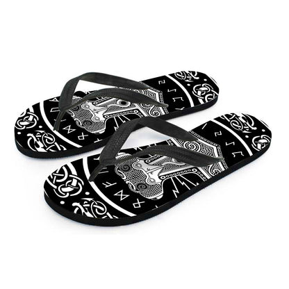 Mjolnir Norse Mythology Print Flip Flops