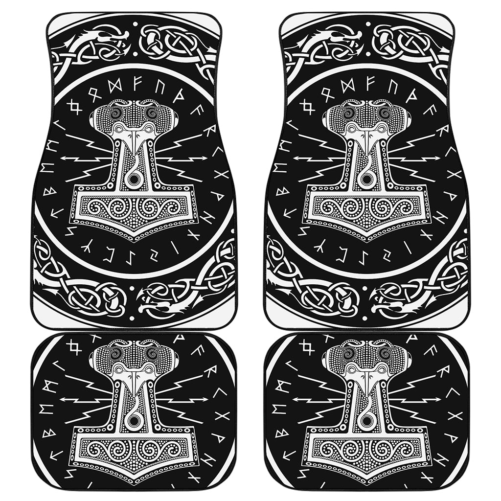 Mjolnir Norse Mythology Print Front and Back Car Floor Mats