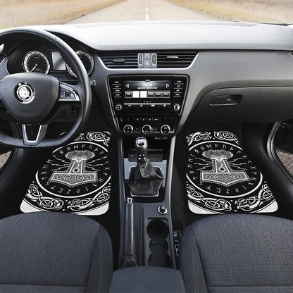 Mjolnir Norse Mythology Print Front and Back Car Floor Mats