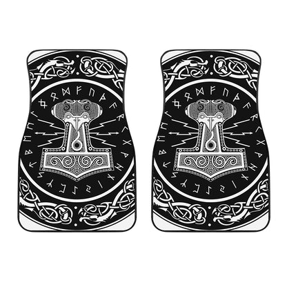 Mjolnir Norse Mythology Print Front Car Floor Mats