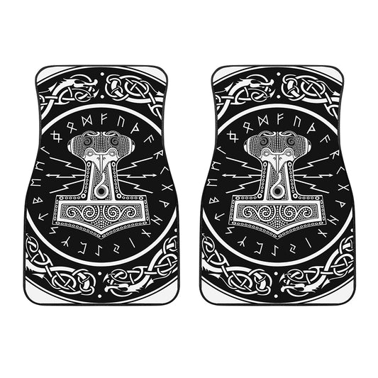 Mjolnir Norse Mythology Print Front Car Floor Mats