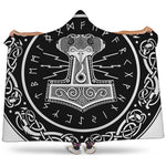 Mjolnir Norse Mythology Print Hooded Blanket
