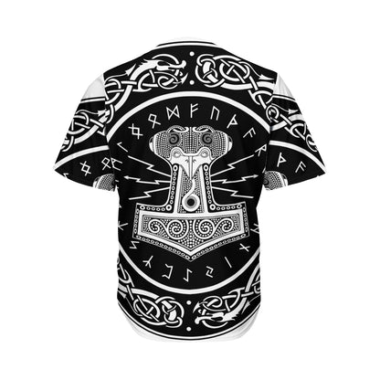 Mjolnir Norse Mythology Print Men's Baseball Jersey