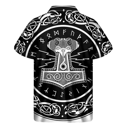 Mjolnir Norse Mythology Print Men's Short Sleeve Shirt