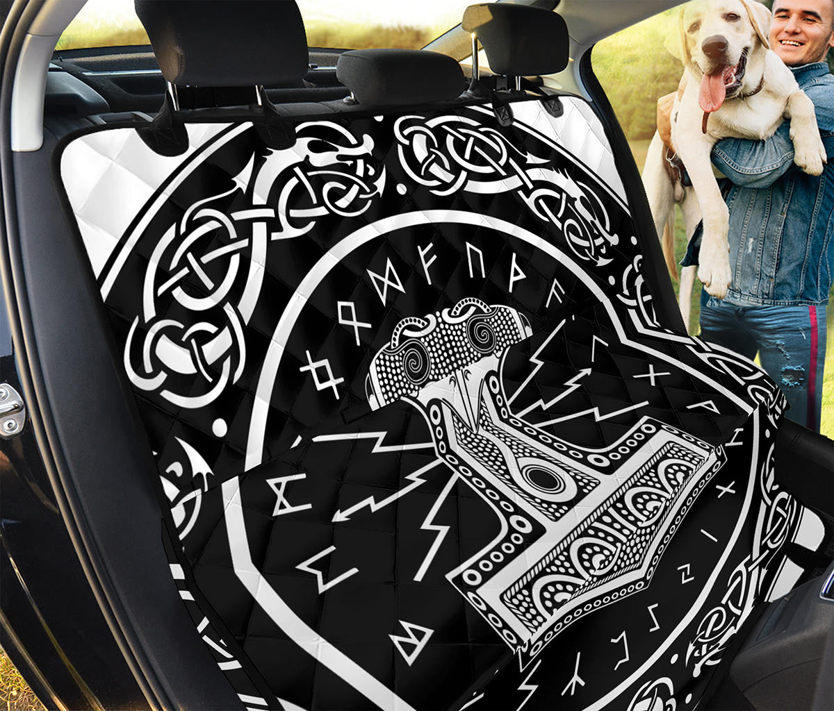 Mjolnir Norse Mythology Print Pet Car Back Seat Cover