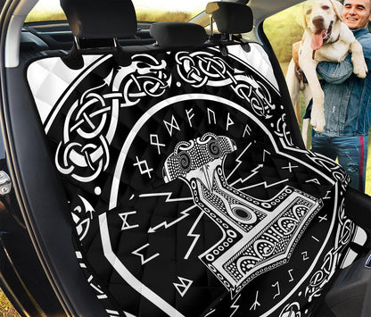 Mjolnir Norse Mythology Print Pet Car Back Seat Cover