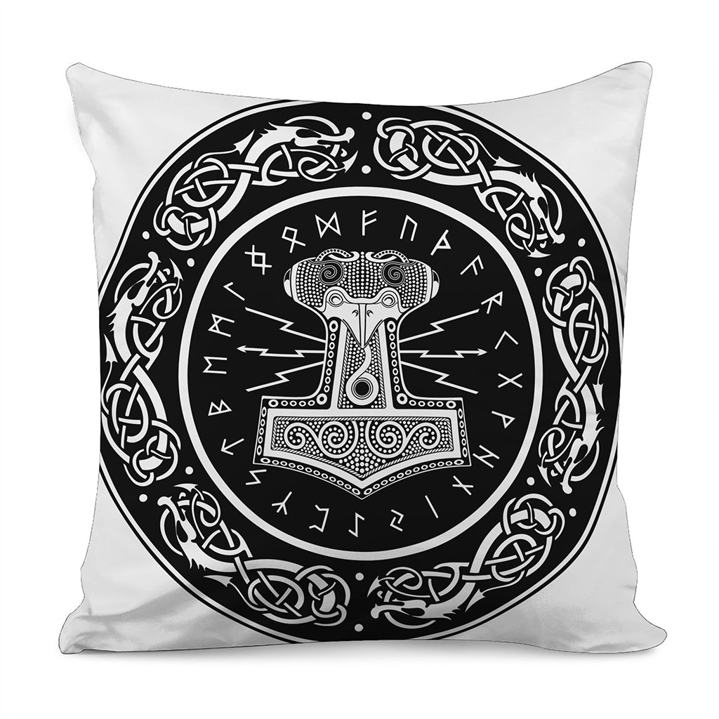 Mjolnir Norse Mythology Print Pillow Cover