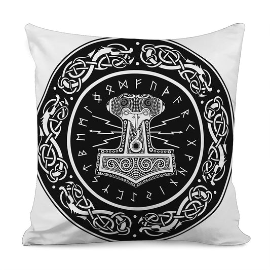 Mjolnir Norse Mythology Print Pillow Cover