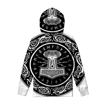Mjolnir Norse Mythology Print Pullover Hoodie
