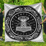 Mjolnir Norse Mythology Print Quilt