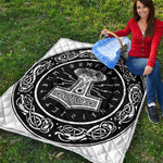 Mjolnir Norse Mythology Print Quilt