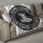 Mjolnir Norse Mythology Print Quilt
