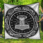 Mjolnir Norse Mythology Print Quilt
