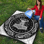Mjolnir Norse Mythology Print Quilt
