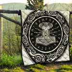 Mjolnir Norse Mythology Print Quilt