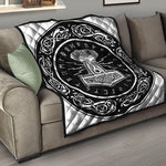 Mjolnir Norse Mythology Print Quilt