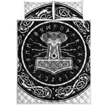 Mjolnir Norse Mythology Print Quilt Bed Set