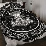 Mjolnir Norse Mythology Print Quilt Bed Set