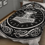 Mjolnir Norse Mythology Print Quilt Bed Set