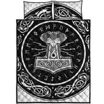 Mjolnir Norse Mythology Print Quilt Bed Set