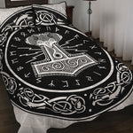Mjolnir Norse Mythology Print Quilt Bed Set