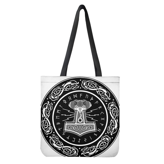 Mjolnir Norse Mythology Print Tote Bag