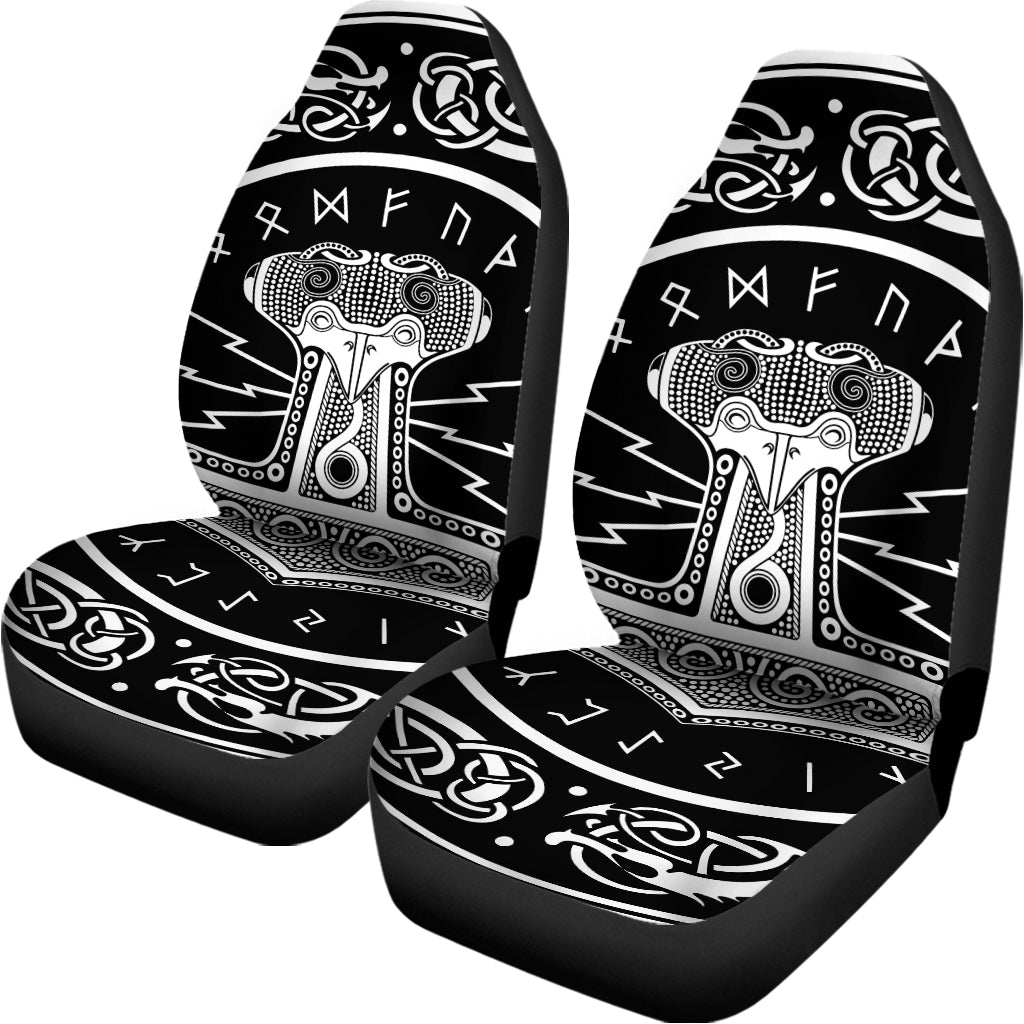 Mjolnir Norse Mythology Print Universal Fit Car Seat Covers