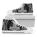 Mjolnir Norse Mythology Print White High Top Shoes