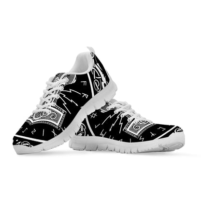 Mjolnir Norse Mythology Print White Sneakers