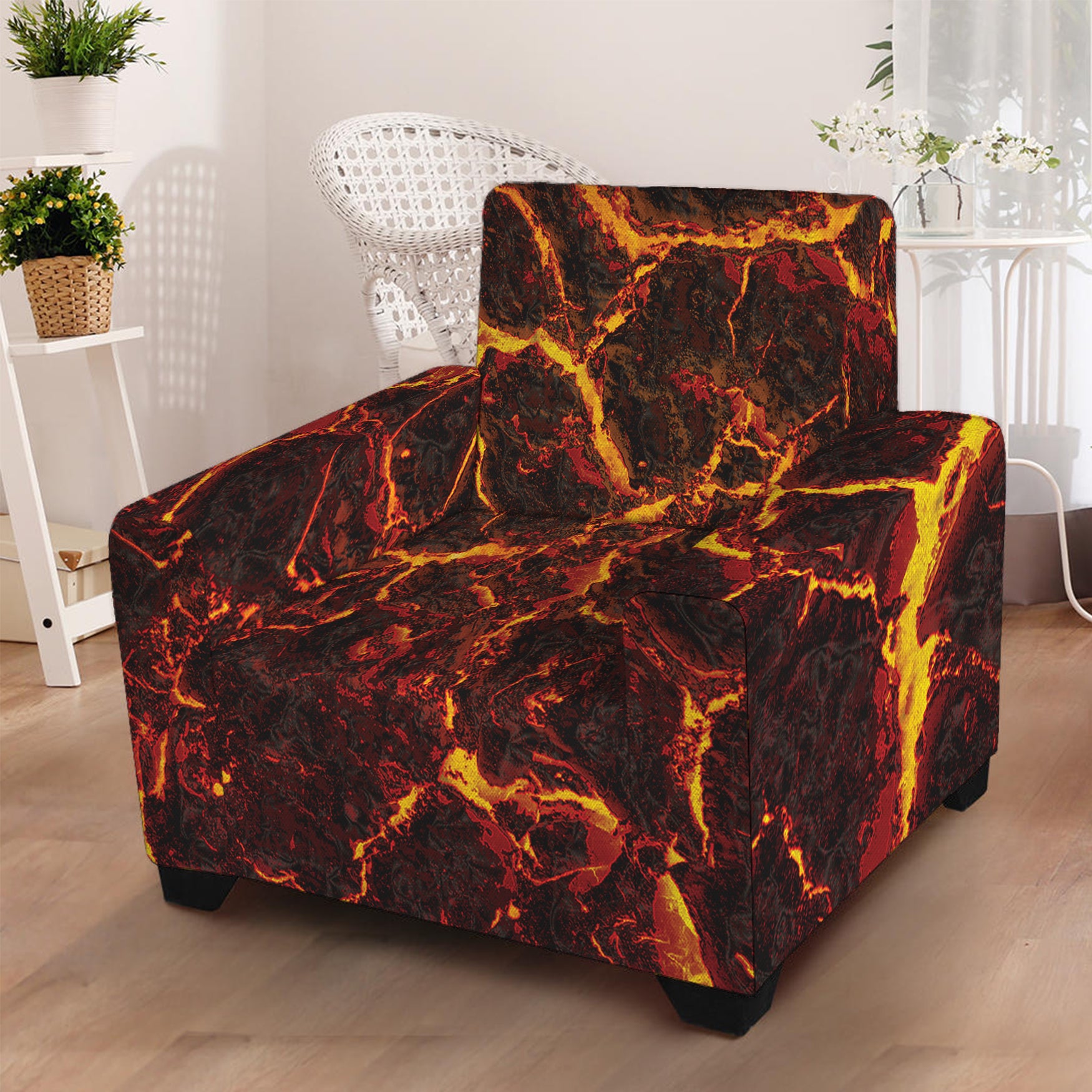 Molten Lava Print Armchair Slipcover