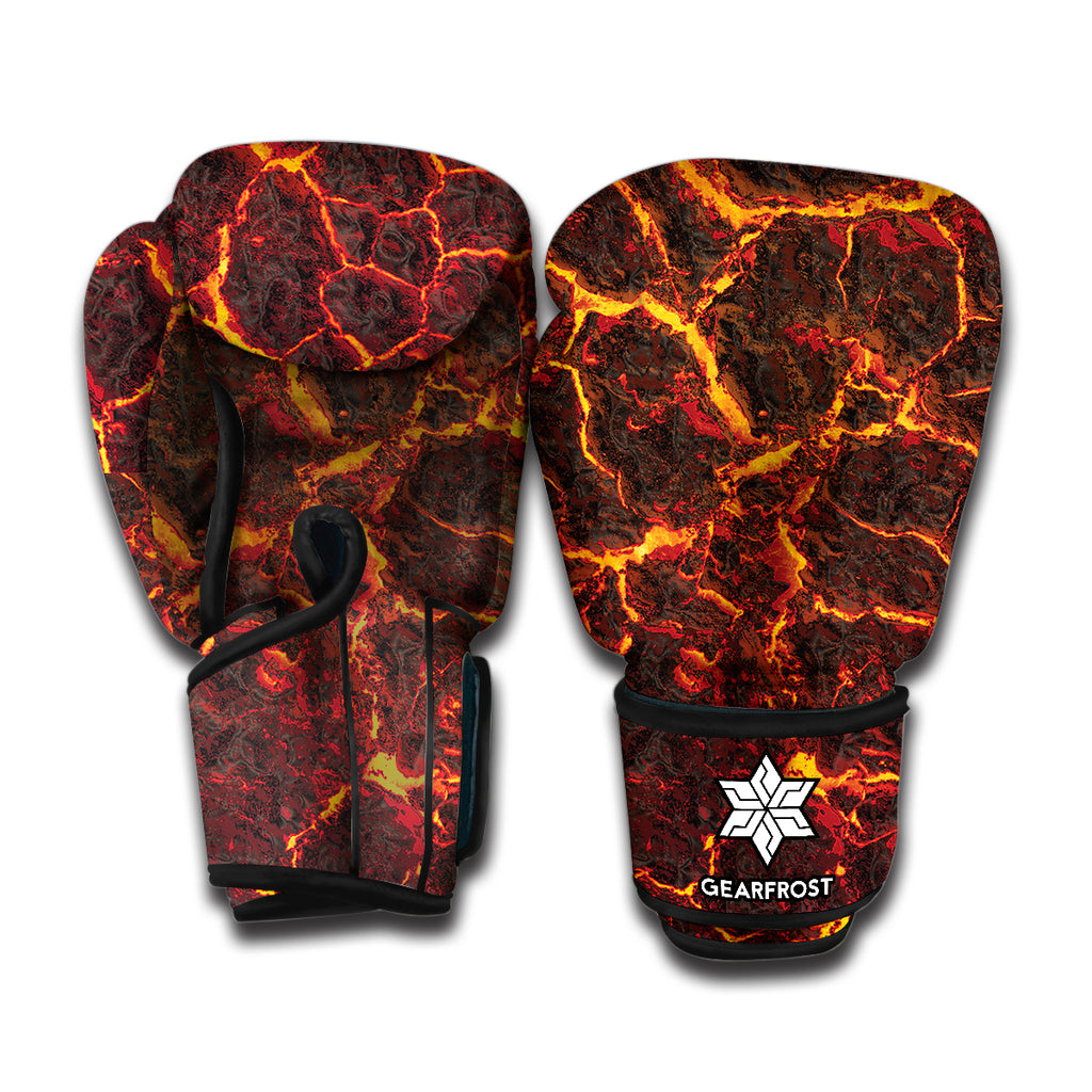 Molten Lava Print Boxing Gloves