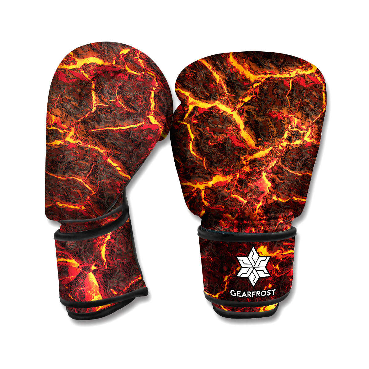 Molten Lava Print Boxing Gloves