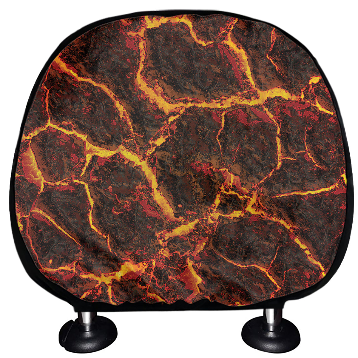 Molten Lava Print Car Headrest Covers